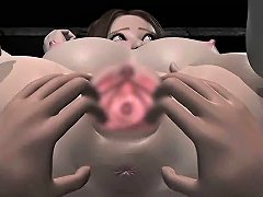 Busty Animated Babe Gets Fingered